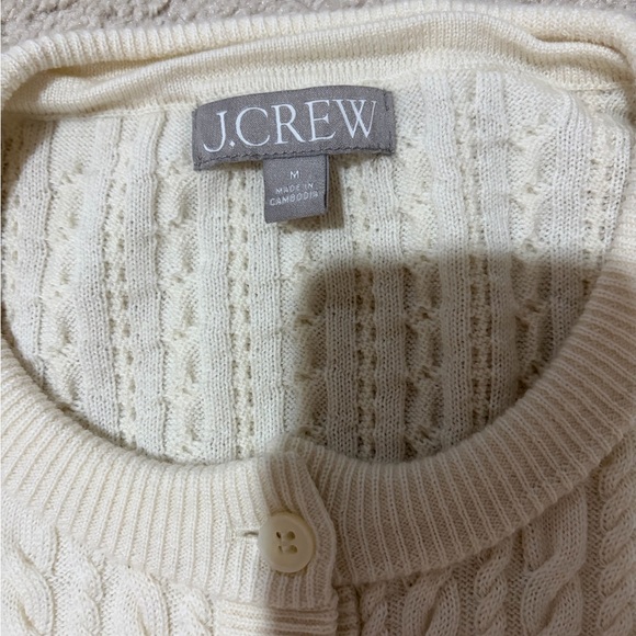 J. Crew Women's Ivory Cable Knit Cardigan - Picture 2 of 3
